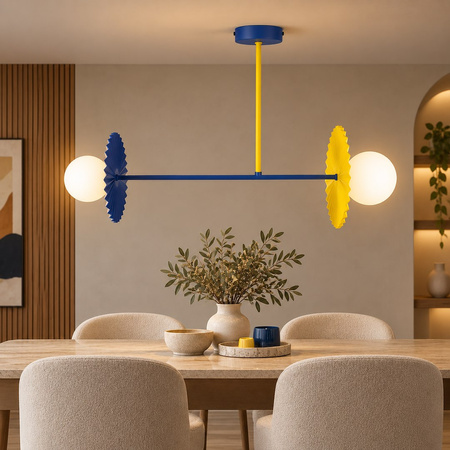 Lampa wisząca Bloom 2xG9 Granat-żółty Milagro MLP0296