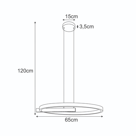 Glamour lampa wisząca LED z okręgiem 60cm METIS Kaja Lighting K-8233