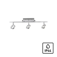 Potrójna lampa listwa sufitowa do łazienki w kolorze aluminium LED 3000K IP44 SILEDA Paul Neuhaus 6785-96