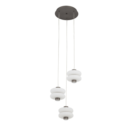 Potrójna lampa wisząca na kole szklane podwójne klosze 3xLED LUNARI Nowodvorski 11982