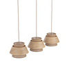 Potrójna lampa wisząca z abażurami z juty KALUM WOOD 3XE27 Tk Lighting 11810