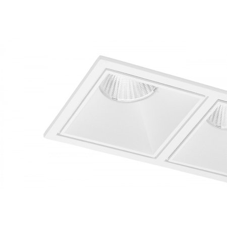 Podwójna biała oprawa podtynkowa LED z funkcją CCT OKOS 2 20W CCT SWITCH WH AZZARDO AZ5996