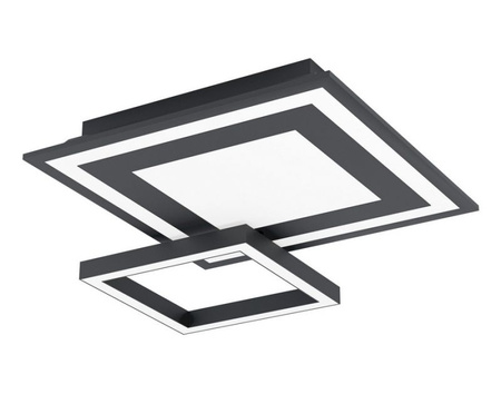 Lampa sufitowa czarna SAVATARILA-C LED RGB Eglo 99312 sterowana pilotem funkcja smart