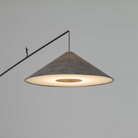 Designerska lampa łukowa – cienki pałąk i duży, stożkowy abażur 1xE27POISE A Nowodvorski 11767