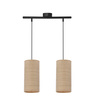 Fleri lampa wisząca czarny 2x60 e27 abażur 12x25 beżowy ratan Candellux 32-19769
