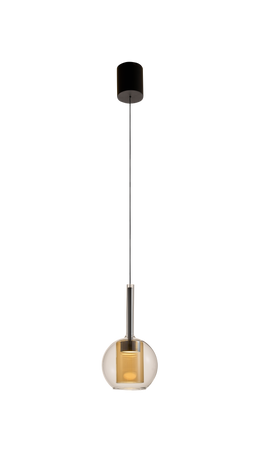Lampa wisząca pojedyńcza czarna bursztynowe szkło o średnicy 16cm TAGNA LED 3000K Zuma Line 251001-AM