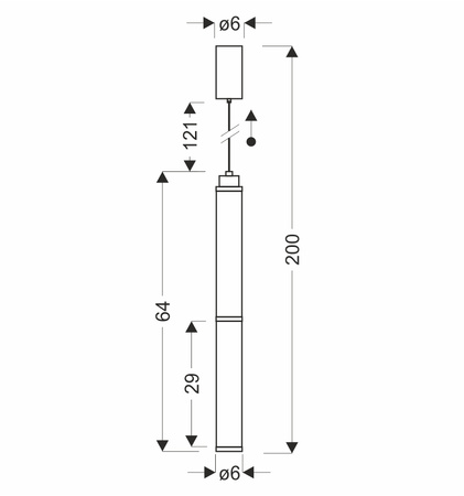 Lampa wisząca szklana tuba CORTE 18W LED 3000K Candellux Studio 31-50748