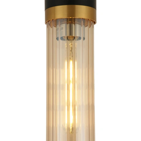 Lampa wisząca czarna potrójna z miodowymi kloszami Malika 3xE27 PL0140-3 Yaskr