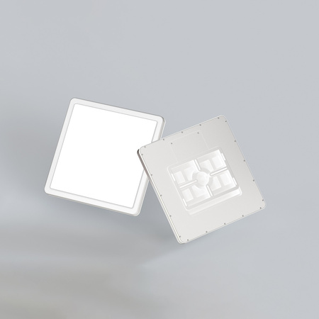 Kwadratowy niski plafon sufitowy LED biała obramówka  Aleria Italux PLF-39573-450S-50W-WH