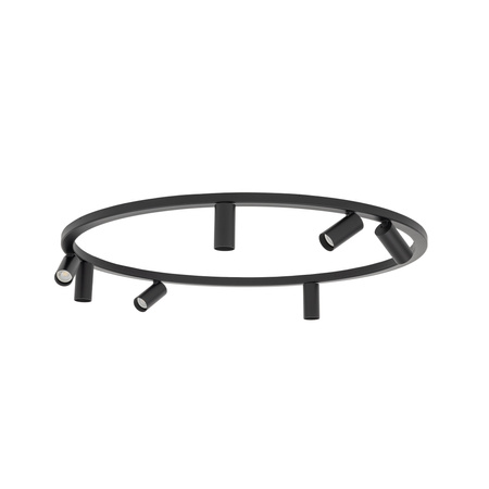 Czarna lampa sufitowa ring 80cm – okrągła forma z punktowymi światłami 7xGU10 FOURTY ROUND Nowodvorski 11944