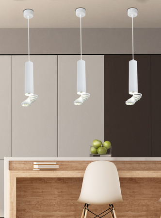 LAMPA WISZĄCA TUBA 1X50W GU10 6/30 BIAŁ Candellux 31-77707