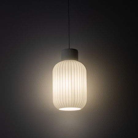 Lampa wisząca szklany ryflowany klosz + ceramika 1xE27 AURORA A Nowodvorski 11968