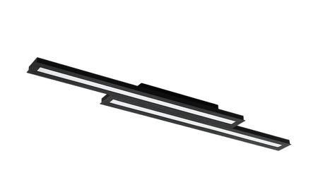 Lampa sufitowa czarna SALITERAS-C LED 116cmx16cm RGB Eglo 99411 sterowana pilotem funkcja smart