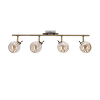 Lentini lampa sufitowa listwa patynowy 4x40w g9 klosz bursztynowy Candellux 94-16362