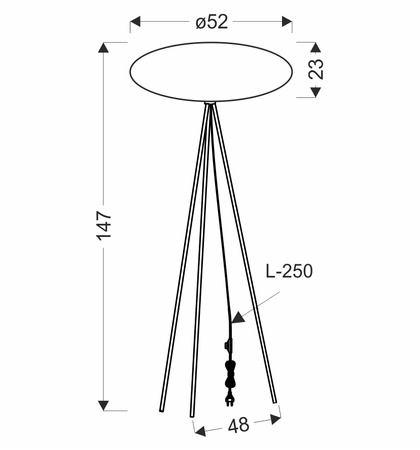 Lampa podłogowa trzy nogi z abażurem kremowym latte 52 cm CAFEE w stylu skandynawskim E27 Candellux Studio 51-42033