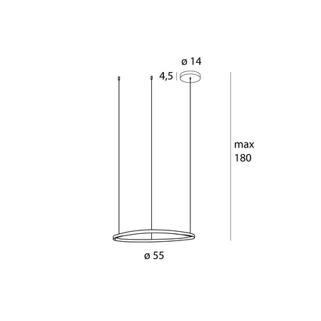 Lampa wisząca nieregularny czarny orkąg Maxlight P0661D Cayenne 60cm