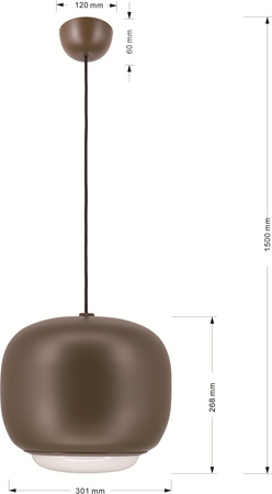 Lampa wisząca jedynka Positano czekoladowa Aviano Lighting 6026-120