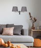 IBIS LAMPA KINKIET SATYNOWY 2X40W E14 ABAŻUR GRAFITOWY Candellux 22-27610