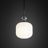 Lampa wisząca pojedyńcza karbowany szklany klosz z ozdobną szklaną kulą SOPHIA BIG COGNAC WHITE 1xE27 Tk Lighting 11373