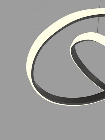 Duża czana lampa wisząca 90cm LED do salonu ARTE czarna Aviano Lighting 7097-0110