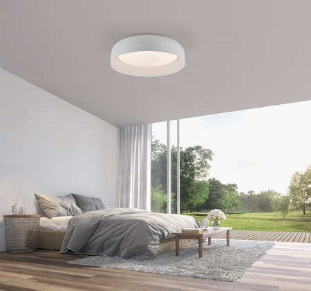 Okrągły biały plafon sufitowy 40cm sterowany pilotem OSKO LED Just Light 14215-16