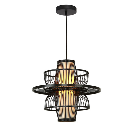 Rattanowa lampa wisząca Astra czarna 1xE27 Light Prestige LP-3110/1P BK