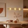 Lampa wisząca złota ryflowana pozioma tuba ze szklanymi kloszami Padre Gold 18W LED Milagro ML2799
