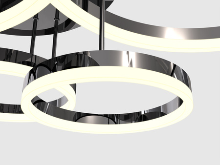 Lampa sufitowa PERPIGNON 5 okręgi czarny chrom 107cm LED Wofi Premium 9049-605 ze ściemniaczem