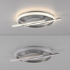 Lampa sufitowa srebrna – geometryczny okrąg z linią świetlną KORSA LED 3000K z funkcją ściemniania SimplyDim Just Light 14130-55