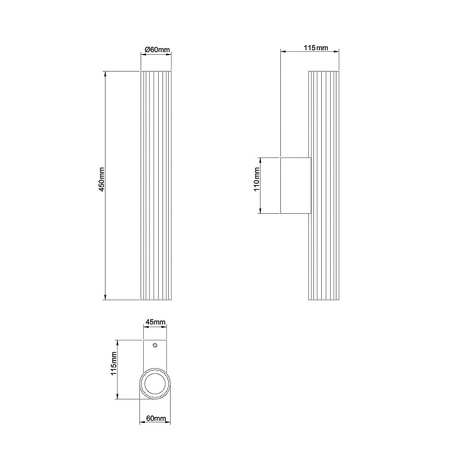 Kinkiet Linea szklana tuba 45 cm biały LED CCT Light Prestige LP-0510/1W-45 WH