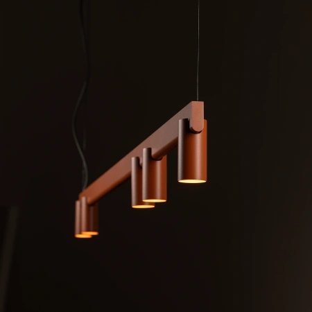 Lampa wisząca belka z tubami w kolorze terakota FOURTY LINE LED 1200 Nowodvorski 12422