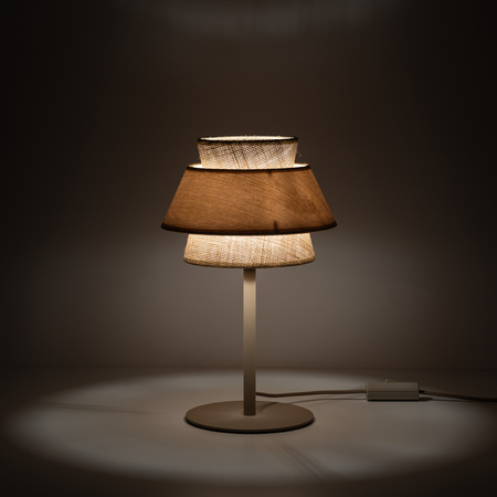 Lampka stołowa KALUM WOOD + juta 1XE27 Tk Lighting 16224