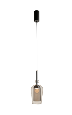 Lampa wisząca pojedyńcza czarna dymione szkło o średnicy 13cm TAGNA LED 3000K Zuma Line 251010-SM