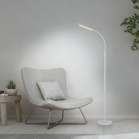 Biała lampa podłogowa LED ze zmienną barwą światła i giętkim ramieniem ELLY Just Light 11031-16