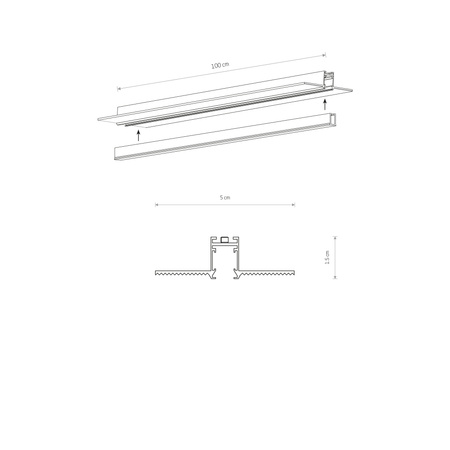 Szyna podtynkowa NANO - LVM RECESSED TRACK 1M 1-obwodowy niskonapięciowy 24V NANO-LVM Nowodvorski 11730