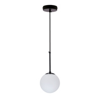 Pompei lampa wisząca czarny 1x40w e27 klosz biały 15cm Candellux 31-09586