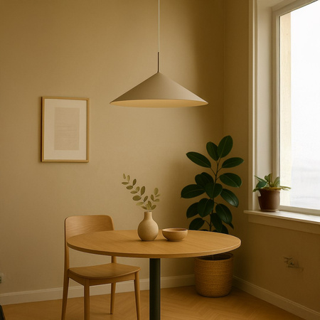 Lampa wisząca spłaszczony metalowy stożek 60cm  kaszmirowy CAPITAL TAUPE Ø60cm 1xGX53 Milagro MLP2471