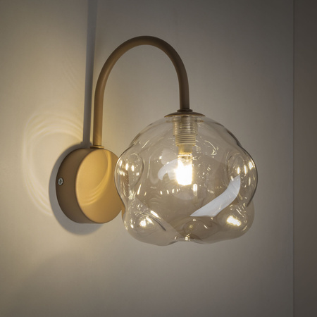 Kinkiet w kolorze beżowym ze zniekształconym szklanym kloszem LAVA SABIA 1xG9 Tk Lighting 11152