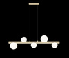 Lampa wisząca pięć szklanych kul na złotej belce FORES 5xG9 Zuma Line P0574-05N-V6AA