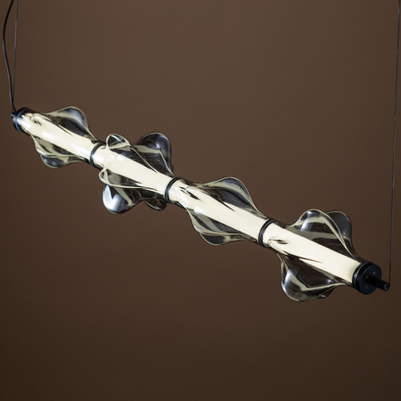 Podłużna pozioma lampa wisząca z efektywnego dymionego szkła ELVA BLACK LED 30W Tk Lighting 18217