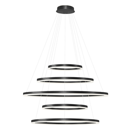 Lampa wisząca duża 5 okręgów HALO PENDANT 150+120+100+80+60 CCT DIMM BK + REMOTE CONTROL AZZARDO AZ5351 sterowana pilotem