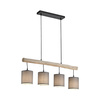 Lampa wisząca drewniana belka z czterema abażurami GREEN TRIBU 4xE27 Just Light 15783-29