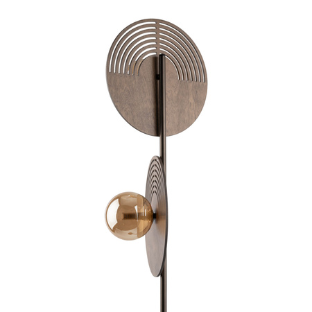 Lampa podłogowa okrągłe elementy drewna i szklane klosze 2xG9 LUNAR WOOD Tk Lighting 16135
