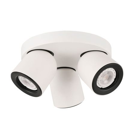 Lampa sufitowa Nuora biało-czarna z trzema reflektorkami GU10 Italux SPL-2855-3C-WH