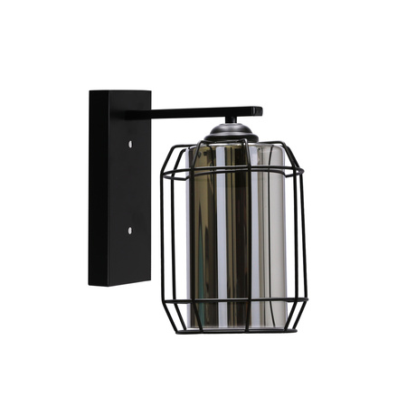 Jonera lampa kinkiet czarny p20 1x40w e27 klosz dymiony Candellux 21-10186