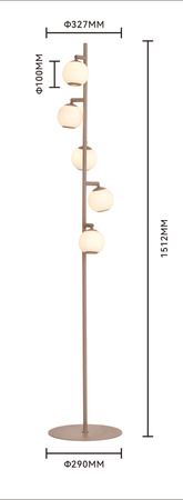 Lampa podłogowa piątka LED Luberon kaszmirowa Aviano Lighting 3051-513
