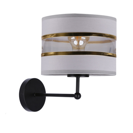 Andy lampa kinkiet czarny 1x40w e27 abażur szary+złoty Candellux 21-05922