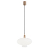 Lampa wisząca w kolorze miedzianym szklany opalowy klosz o średnicy 30cm TRESCO  Argon 8980