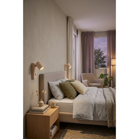 Bezowy kinkiet z przełącznikiem EXO WALL BEIGE Azzardo AZ7268