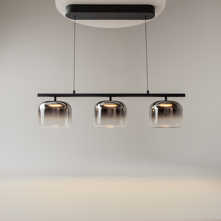 Ekskluzywna potrójna lampa z dymionymi szklanymi kloszami LED 3000K Spirito MOD286PL-L12B3K Maytoni